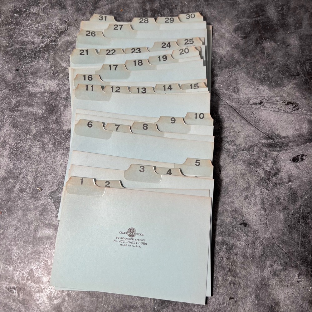 Vintage Oxford 4x6 Numbered 1-31 Dividers | Retro Office